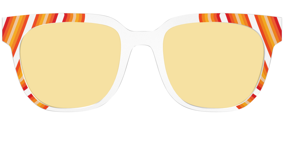 The Groovy Stripes with Citrine Yellow Lens - Front Top Image - Pair Eyewear
