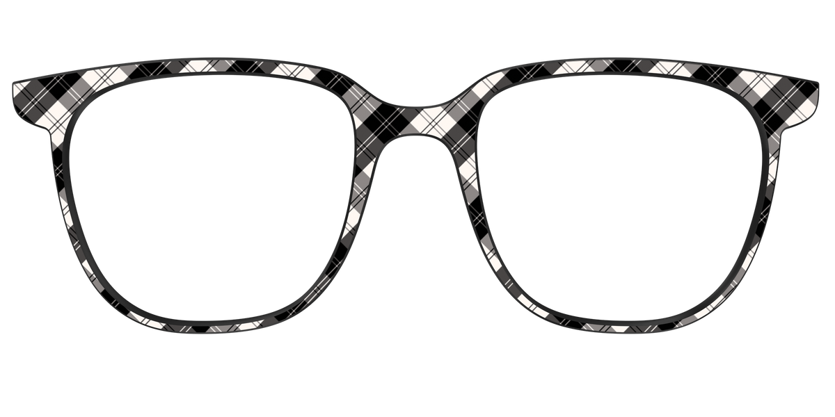 The B&W Plaid - Front Top Image - Pair Eyewear