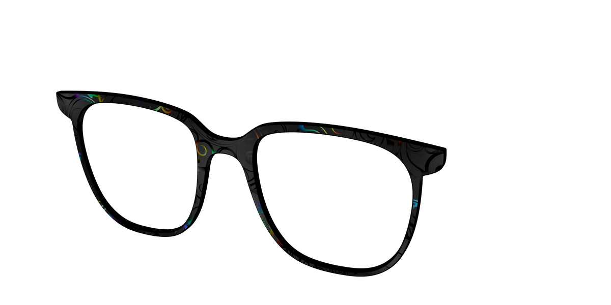 The Black Holographic Scrolls - Angle Top Image - Pair Eyewear
