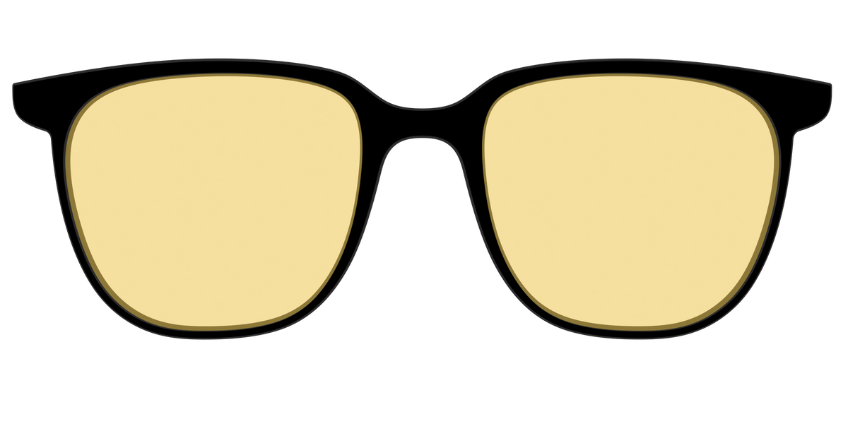 The Black With Citrine Yellow lens - Front Top Image - Pair Eyewear