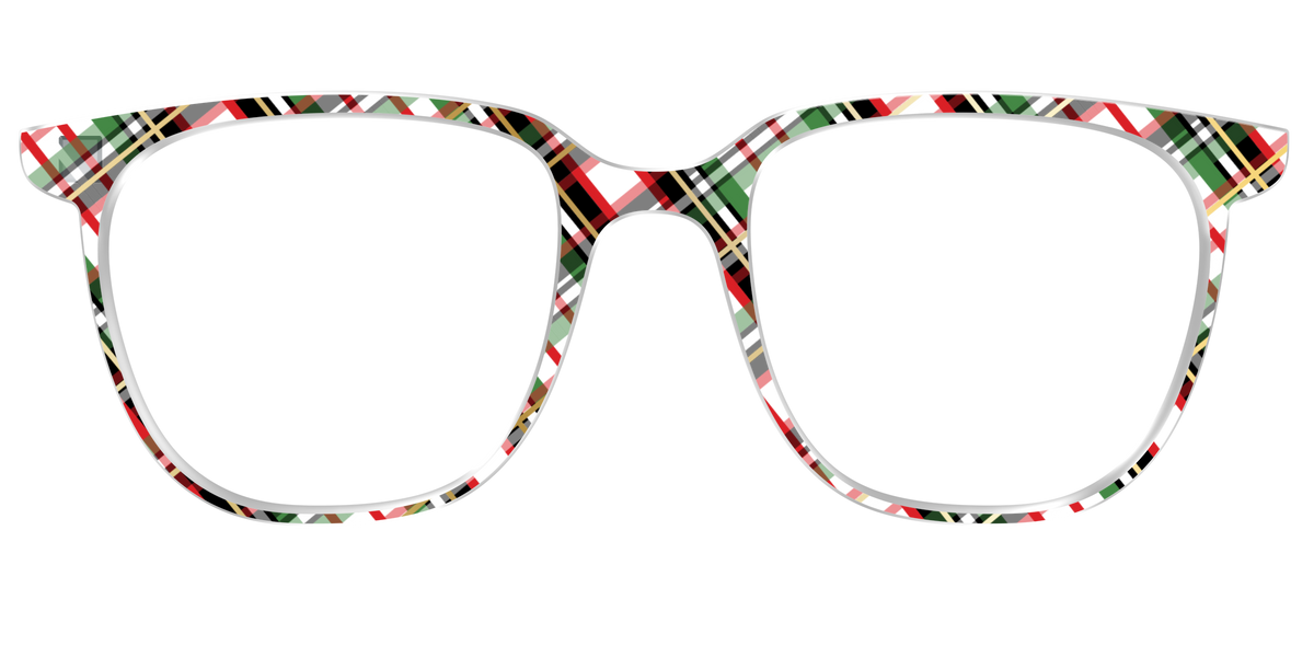 The Evergreen Plaid with Foil Crystal - Front Top Image - Pair Eyewear