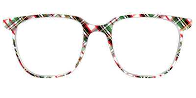 The Evergreen Plaid with Foil Crystal - Front Top Thumbnail - Pair Eyewear