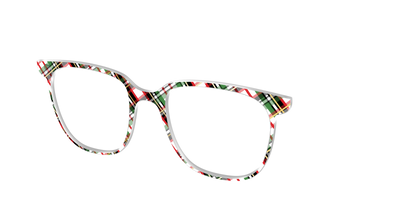 The Evergreen Plaid with Foil Crystal - Angle Top Thumbnail - Pair Eyewear
