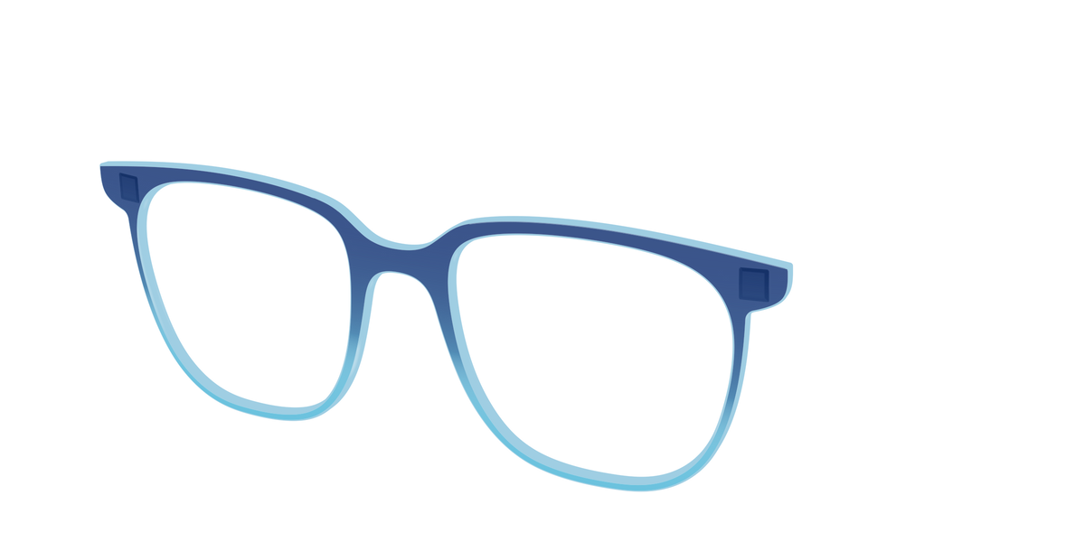 The Indigo to Sky Blue Gradient Crystal - Angle Top Image - Pair Eyewear