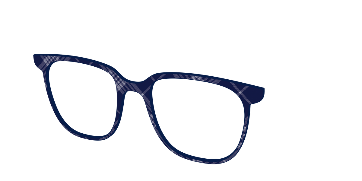The Navy Twill Plaid - Angle Top Image - Pair Eyewear