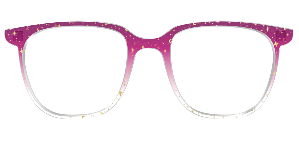 The Pink Ombre Gold Foil Crystal - Front Top Image - Pair Eyewear