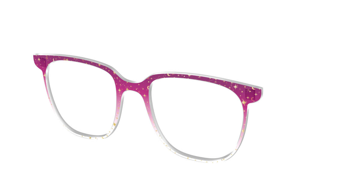 The Pink Ombre Gold Foil Crystal - Angle Top Image - Pair Eyewear