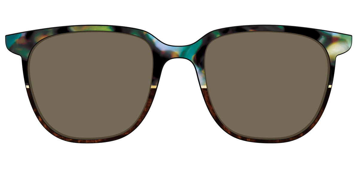 The Polarized Mirage Split with Gold Foil Sun Top - Front Top Image - Pair Eyewear