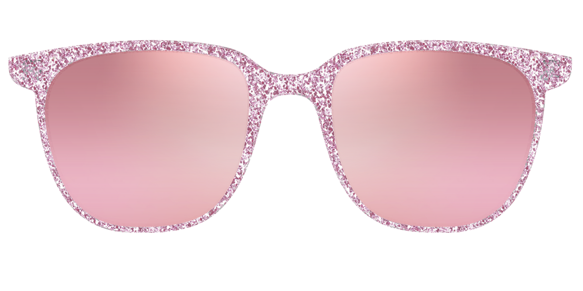 The Polarized Rose Gold Sparkle Sun Top - Front Top Image - Pair Eyewear