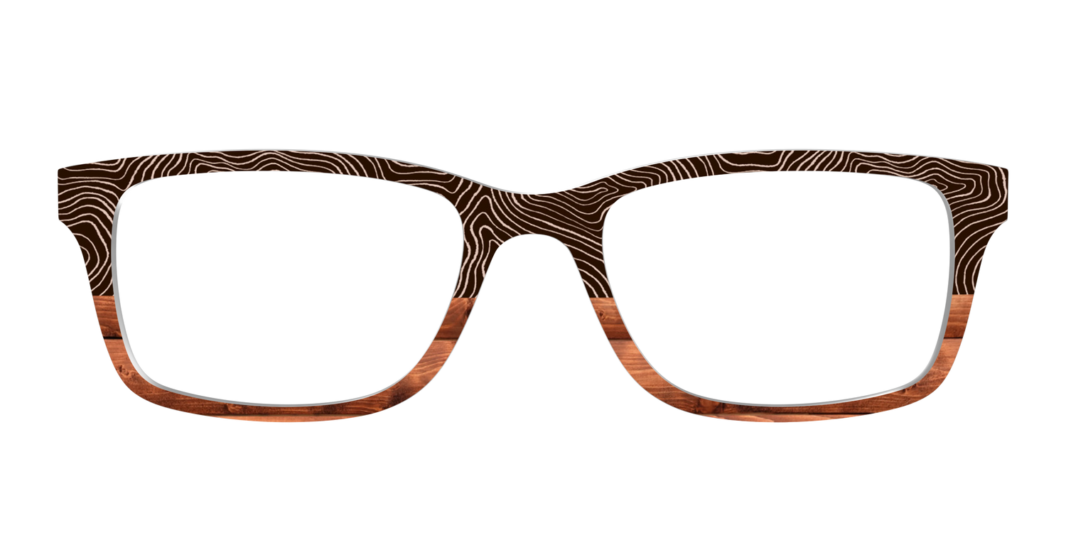 The Cabin Woodgrain Split - Front Top Image - Pair Eyewear