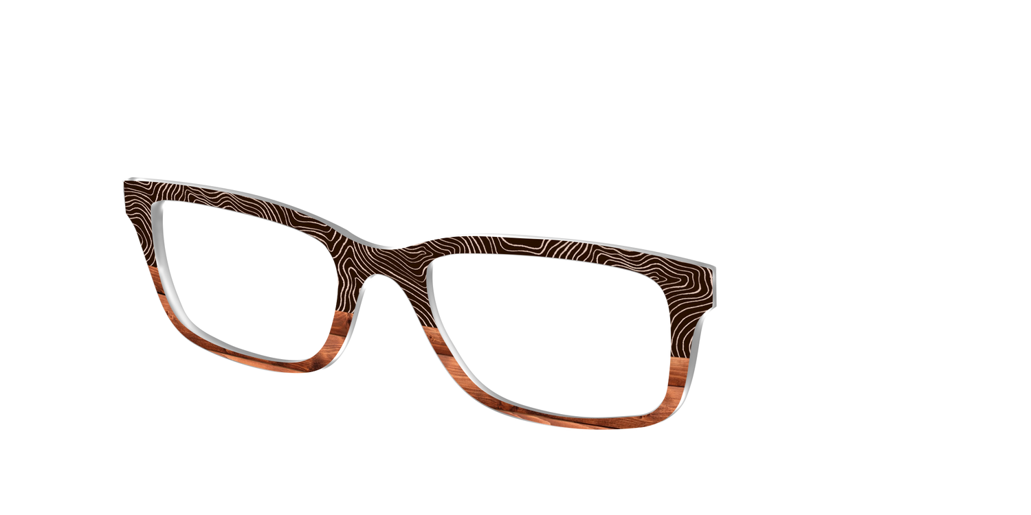 The Cabin Woodgrain Split - Angle Top Image - Pair Eyewear