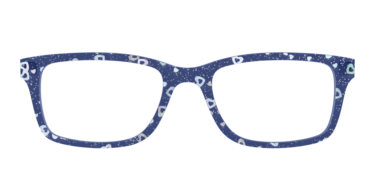 The Denim Heart Glitter Crystal - Front Top Image - Pair Eyewear