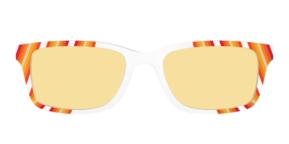 The Groovy Stripes with Citrine Yellow Lens - Front Top Image - Pair Eyewear