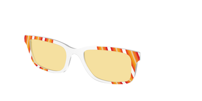 The Groovy Stripes with Citrine Yellow Lens - Angle Top Thumbnail - Pair Eyewear