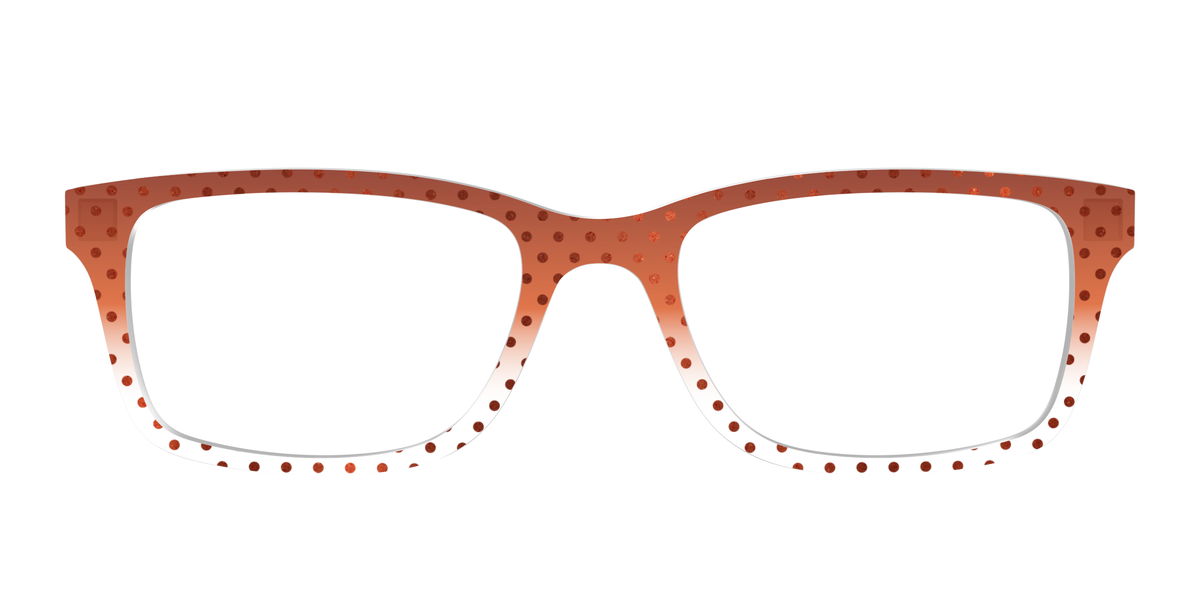 The Inferno Orange Gradient Crystal Polka Dots - Front Top Image - Pair Eyewear