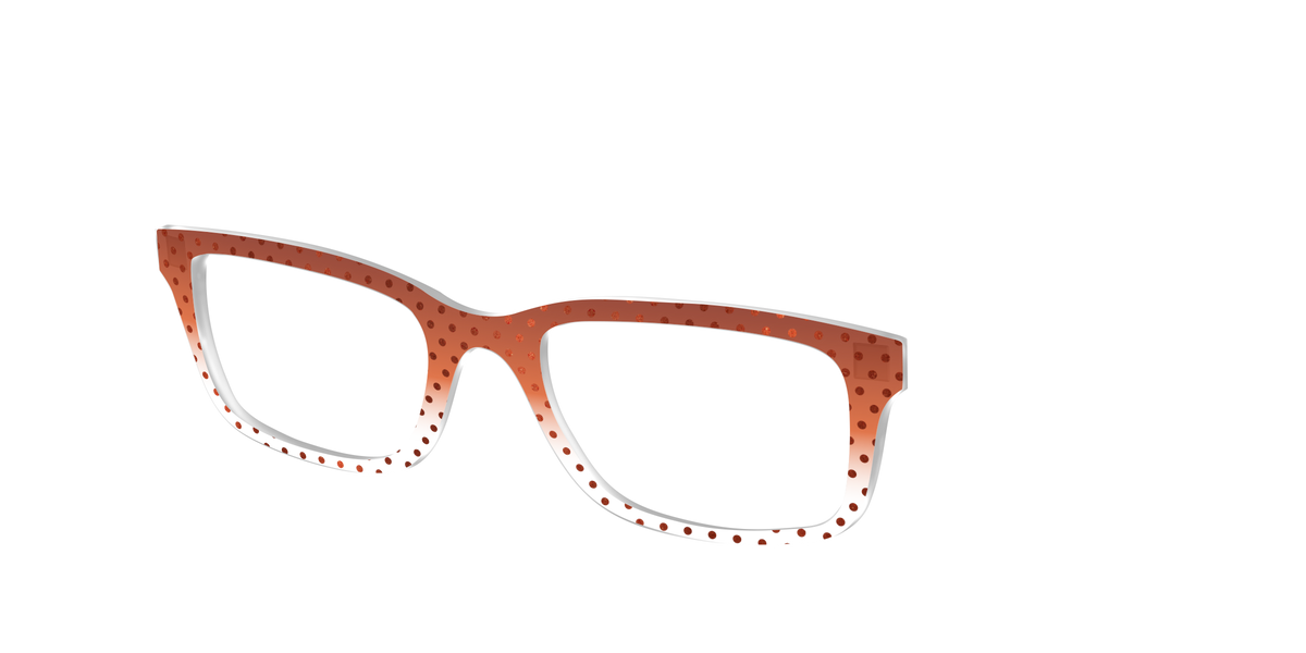 The Inferno Orange Gradient Crystal Polka Dots - Angle Top Image - Pair Eyewear