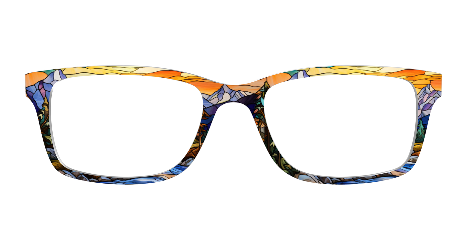 The Mountainscape Stained Glass - Front Top Image - Pair Eyewear