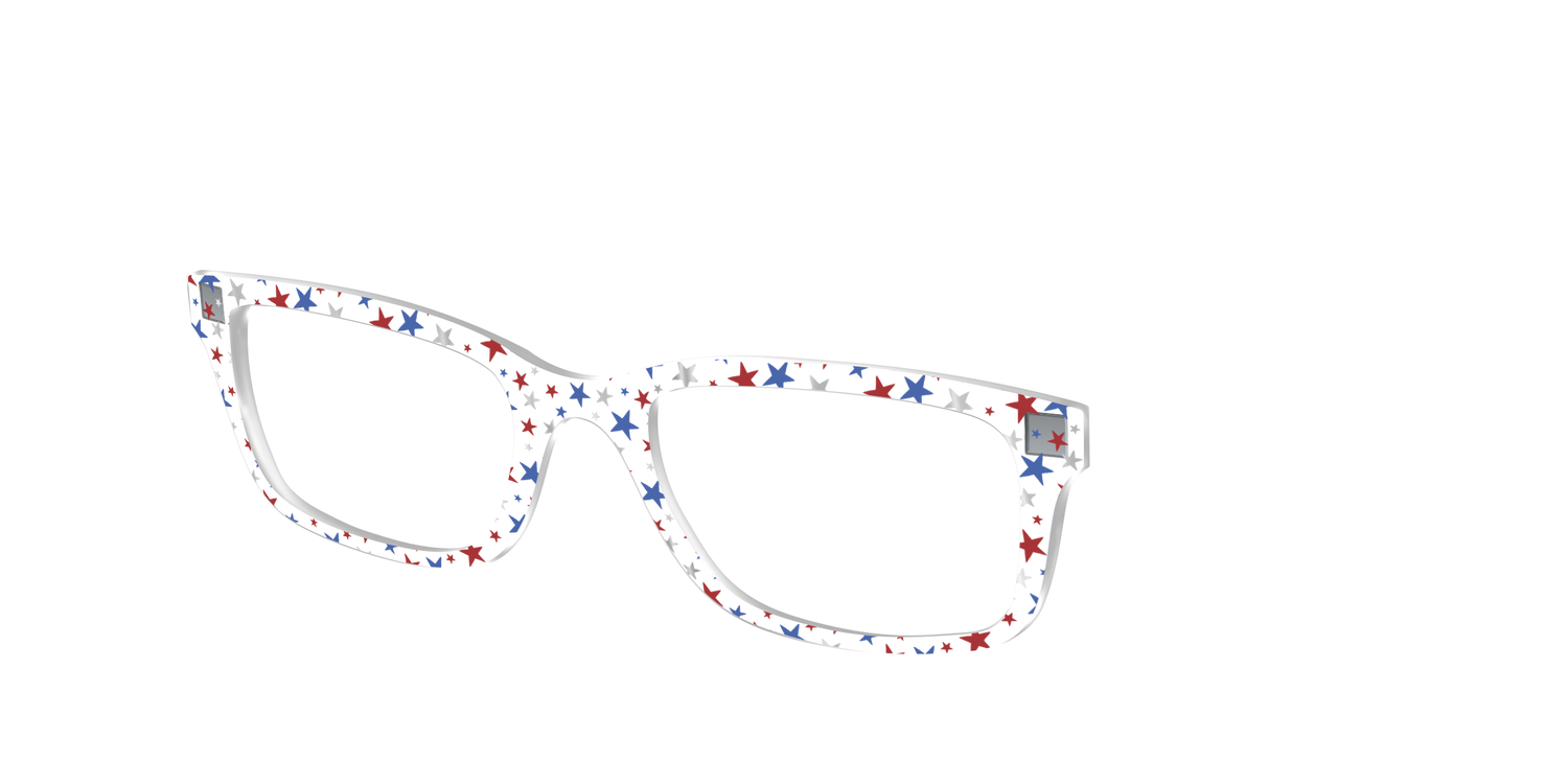 The Multi Stars Crystal with Silver Foil - Angle Top Image - Pair Eyewear