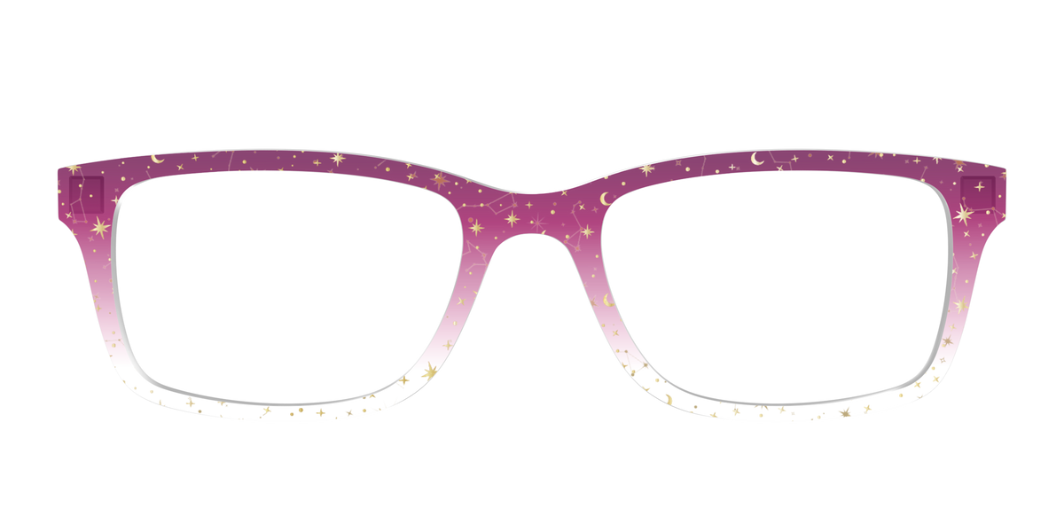 The Pink Ombre Gold Foil Crystal - Front Top Image - Pair Eyewear