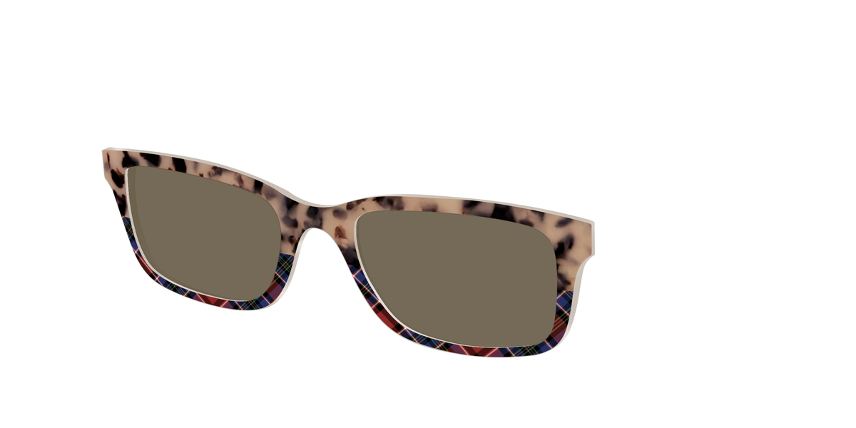 The Polarized Cookie Dough Tortoise & Plaid Split Sun Top - Angle Top Image - Pair Eyewear
