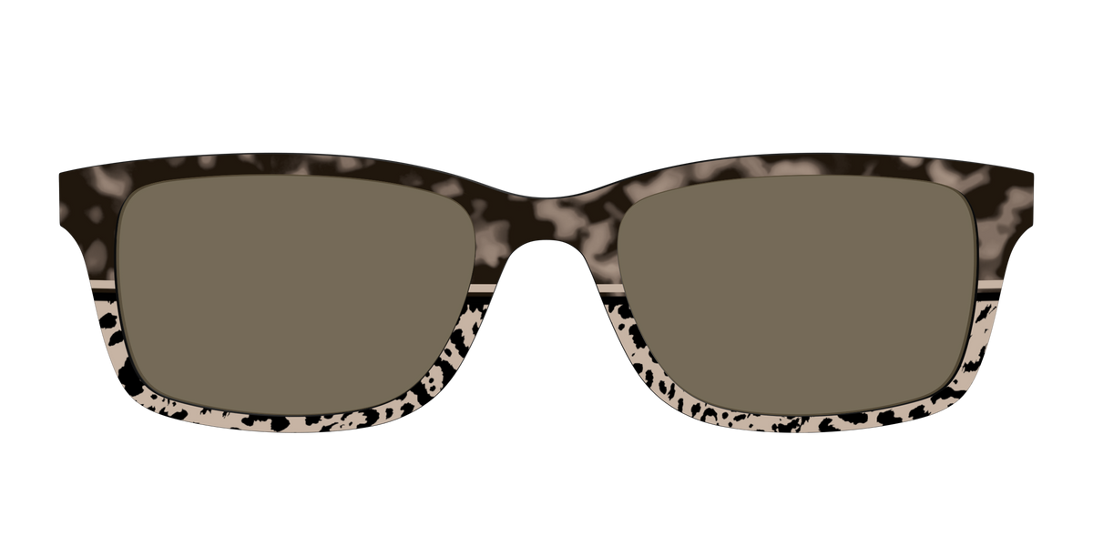 The Polarized Ink Blot Tortoise Split Sun Top - Front Top Image - Pair Eyewear