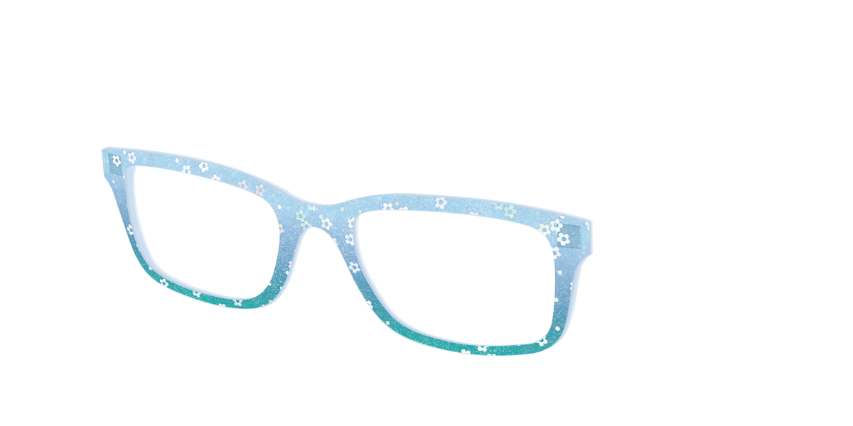 The Sky Blue Crystal with Daisy Glitter - Angle Top Image - Pair Eyewear