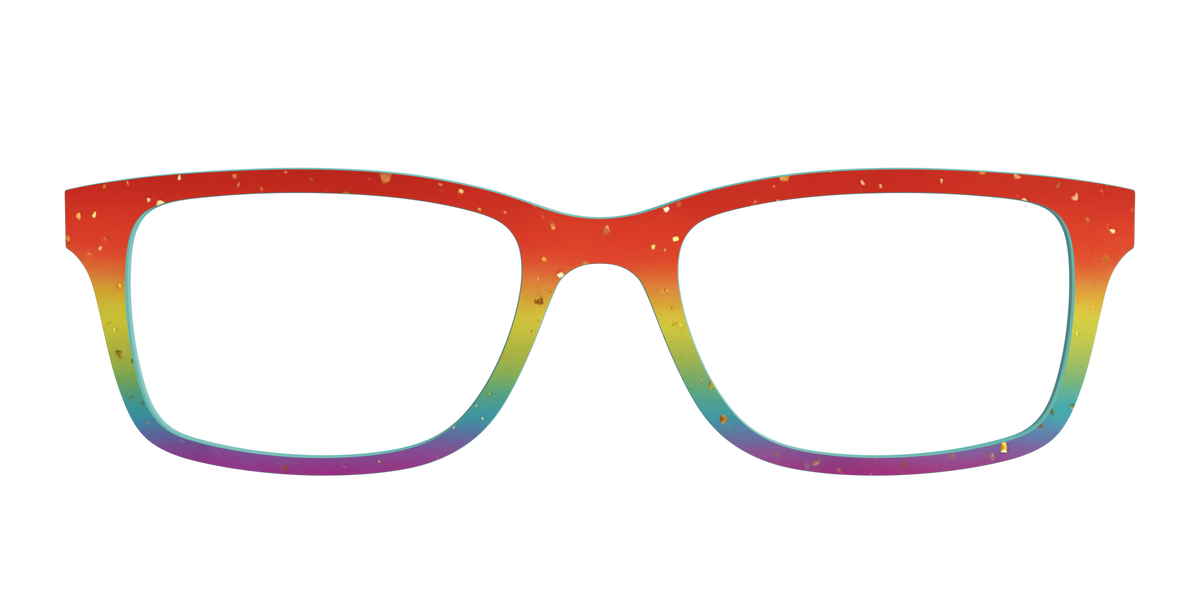 The Spectrum Gradient with Gold Flakes - Front Top Image - Pair Eyewear