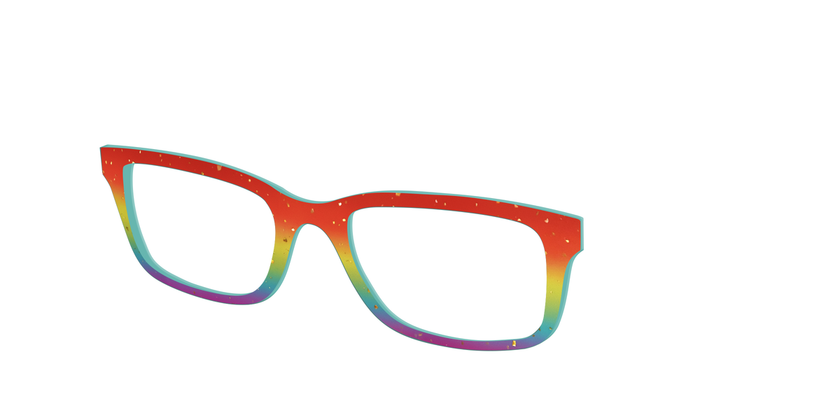 The Spectrum Gradient with Gold Flakes - Angle Top Image - Pair Eyewear