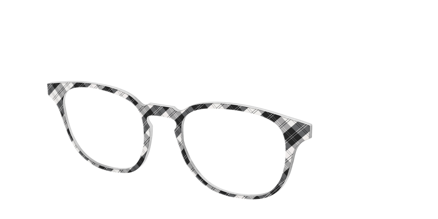 The B&W Plaid - Angle Top Image - Pair Eyewear