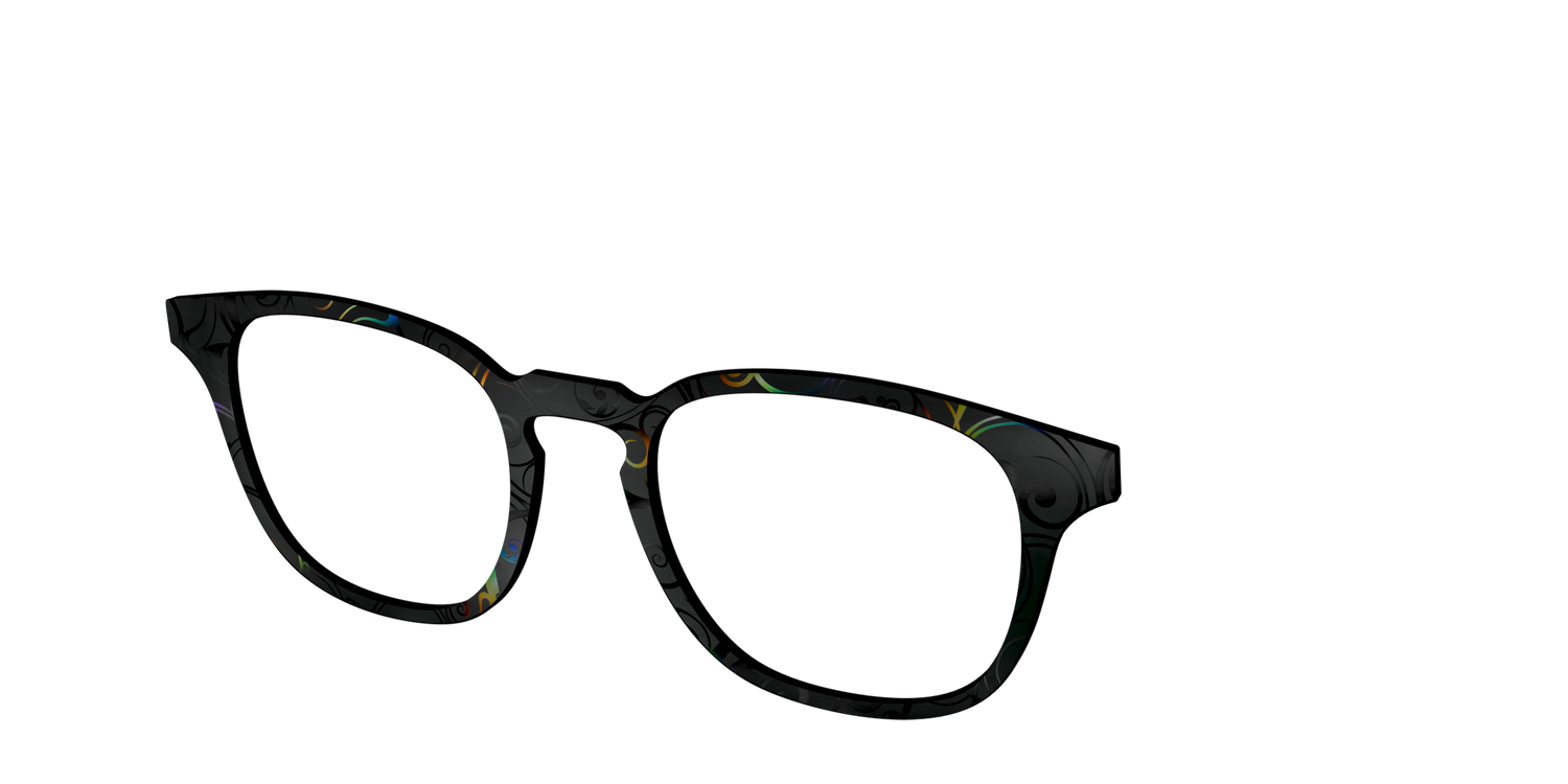 The Black Holographic Scrolls - Angle Top Image - Pair Eyewear