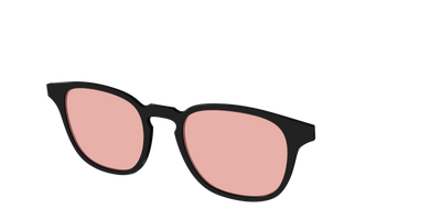 The Black With Coral Pink Lens - Angle Top Thumbnail - Pair Eyewear