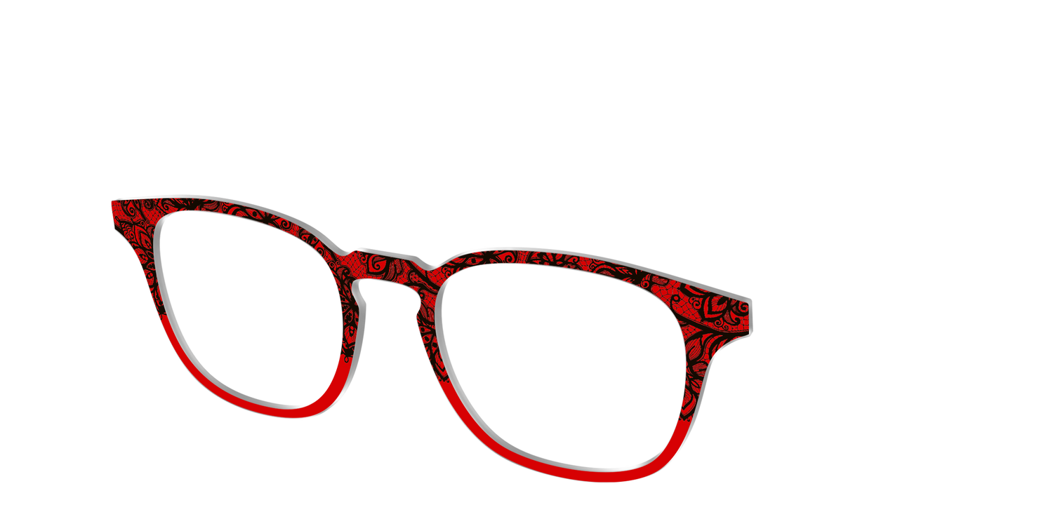 The Blood Red Lace Split - Angle Top Image - Pair Eyewear