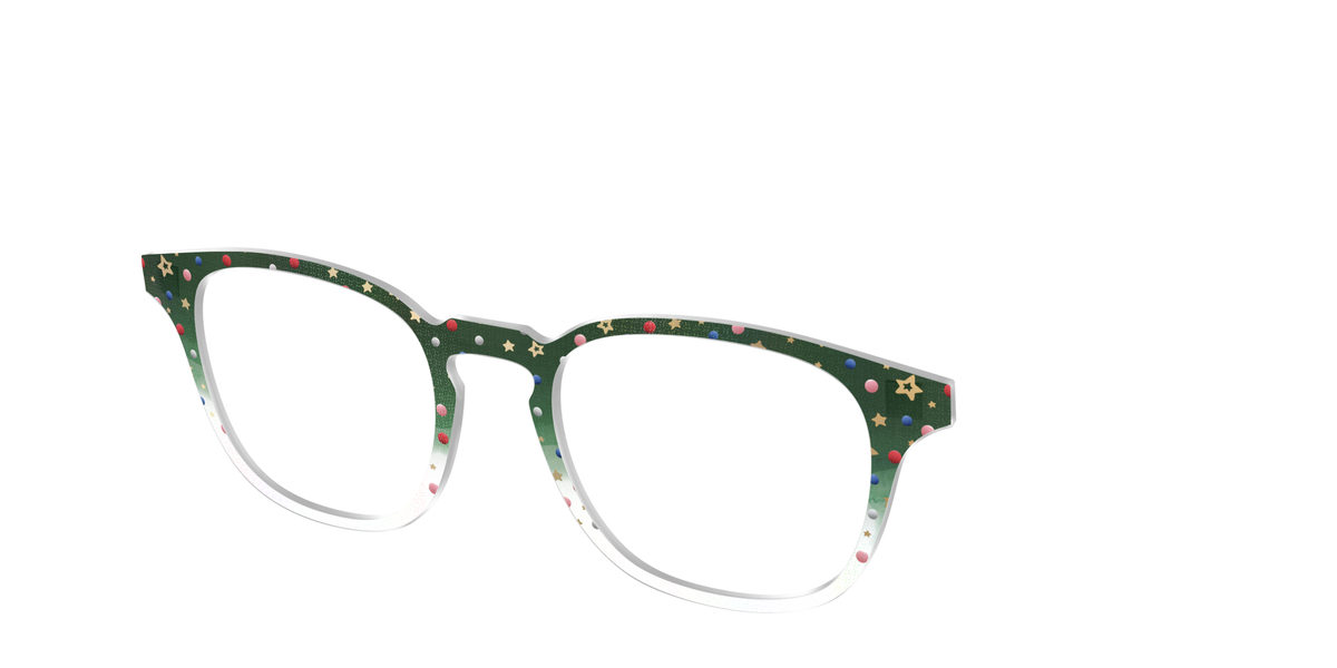 The Holiday Bauble with Foil Crystal - Angle Top Image - Pair Eyewear