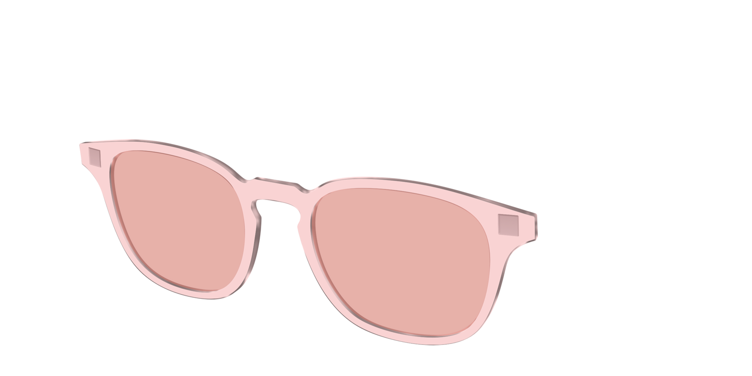 The Pink Crystal With Coral Pink Lens - Angle Top Image - Pair Eyewear
