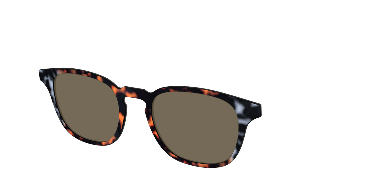 The Polarized Gray & Amber Tortoise Sun Top - Angle Top Image - Pair Eyewear