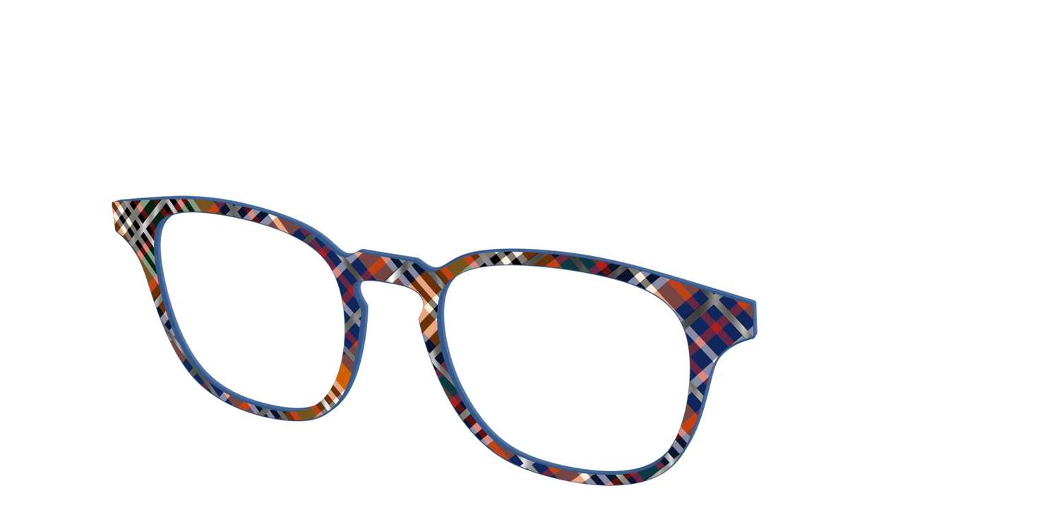 The Scholastic Plaid with Foil - Angle Top Image - Pair Eyewear