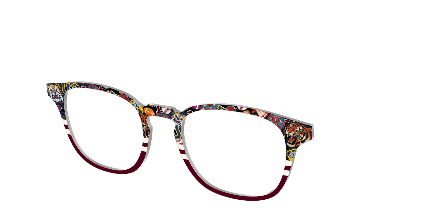 The Varsity Patches Split - Angle Top Image - Pair Eyewear