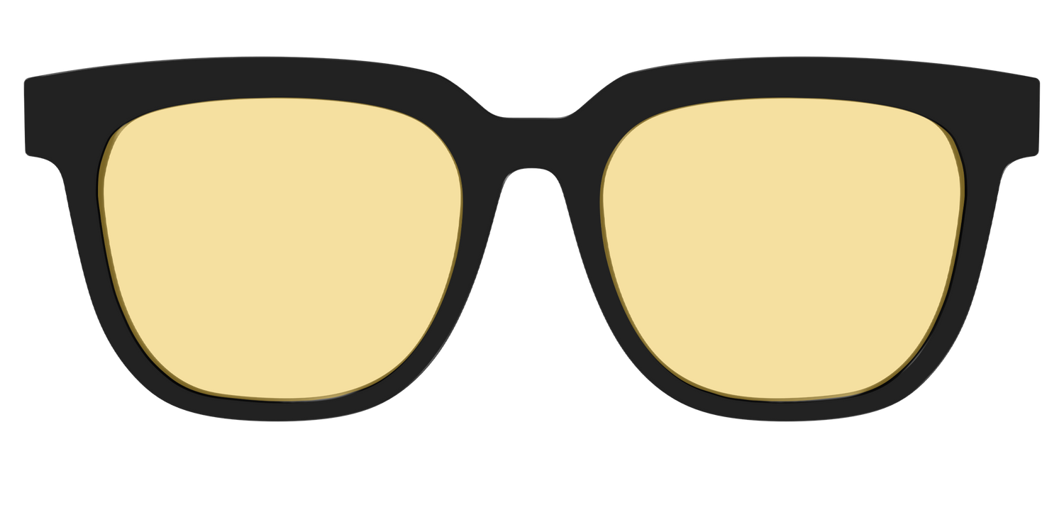 The Black With Citrine Yellow Lens - Front Top Image - Pair Eyewear