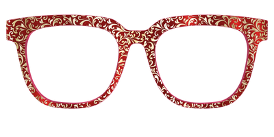 The Crimson Flair Shimmer with Gold Foil - Front Top Thumbnail - Pair Eyewear