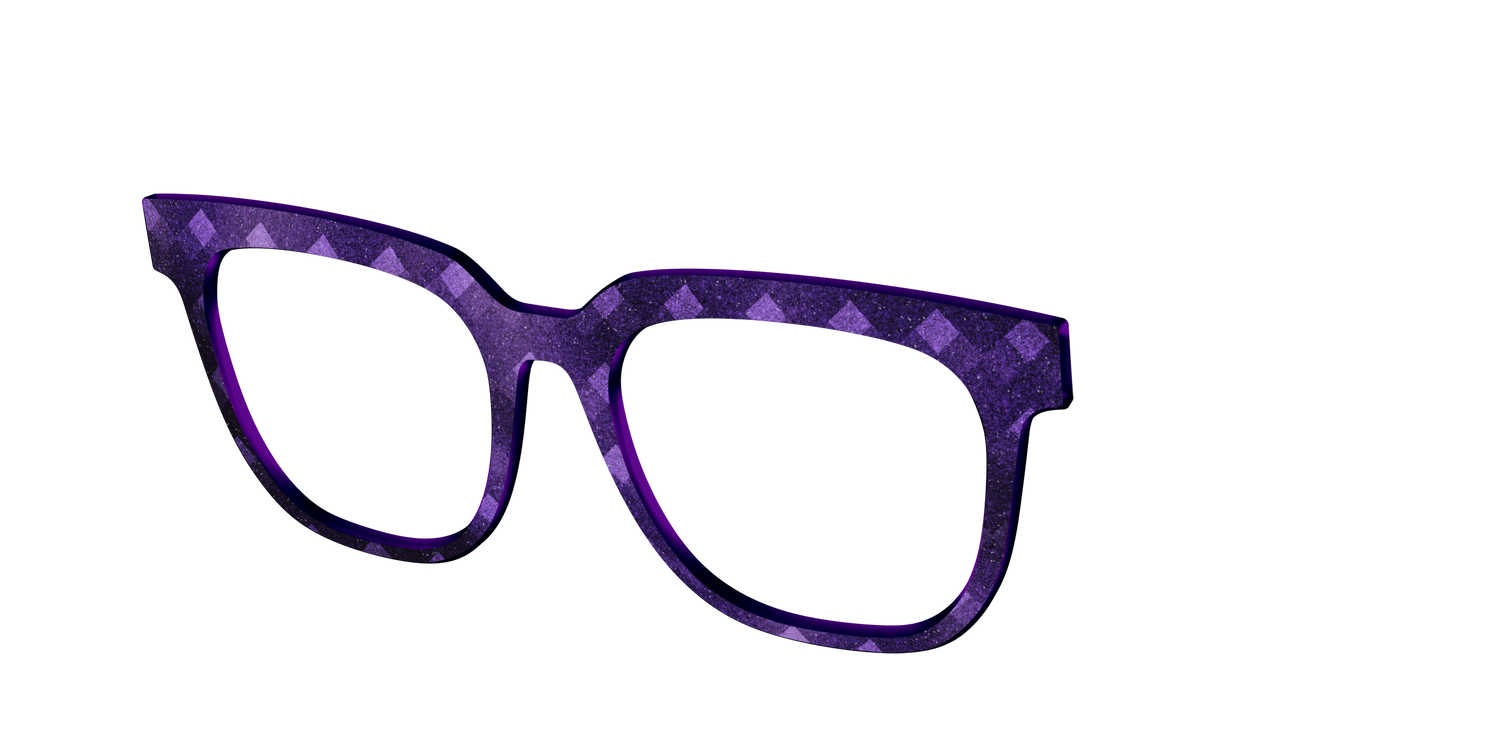 The Eggplant Geo - Angle Top Image - Pair Eyewear