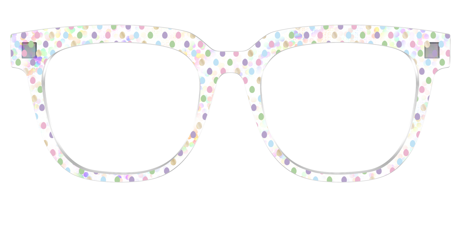 The Egg Polka Dot with Gold Foil Crystal - Front Top Image - Pair Eyewear