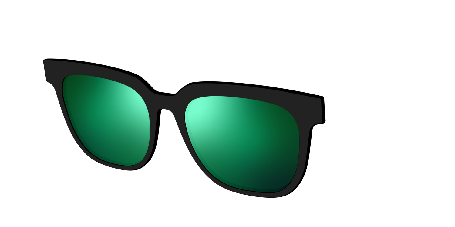 The Polarized Green Reflective Sun Top - Angle Top Image - Pair Eyewear