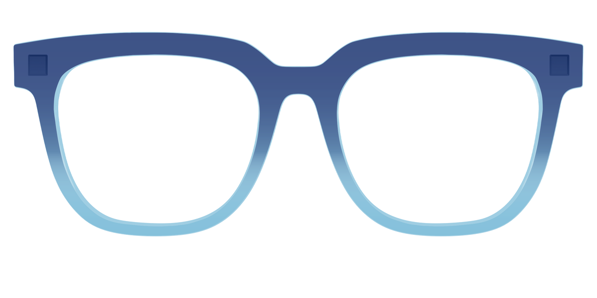 The Indigo to Sky Blue Gradient Crystal - Front Top Image - Pair Eyewear