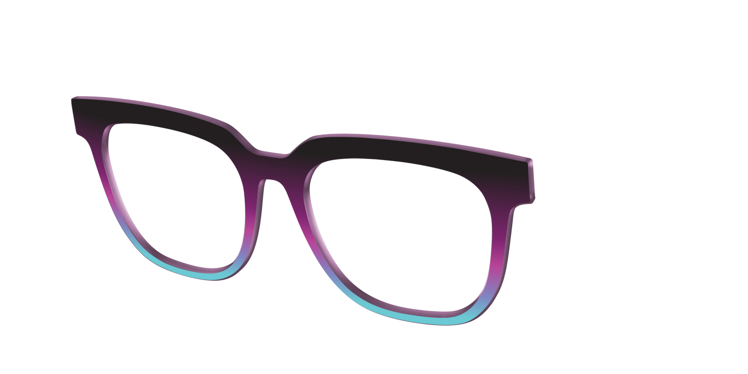 The Licorice to Seafoam Gradient - Angle Top Image - Pair Eyewear