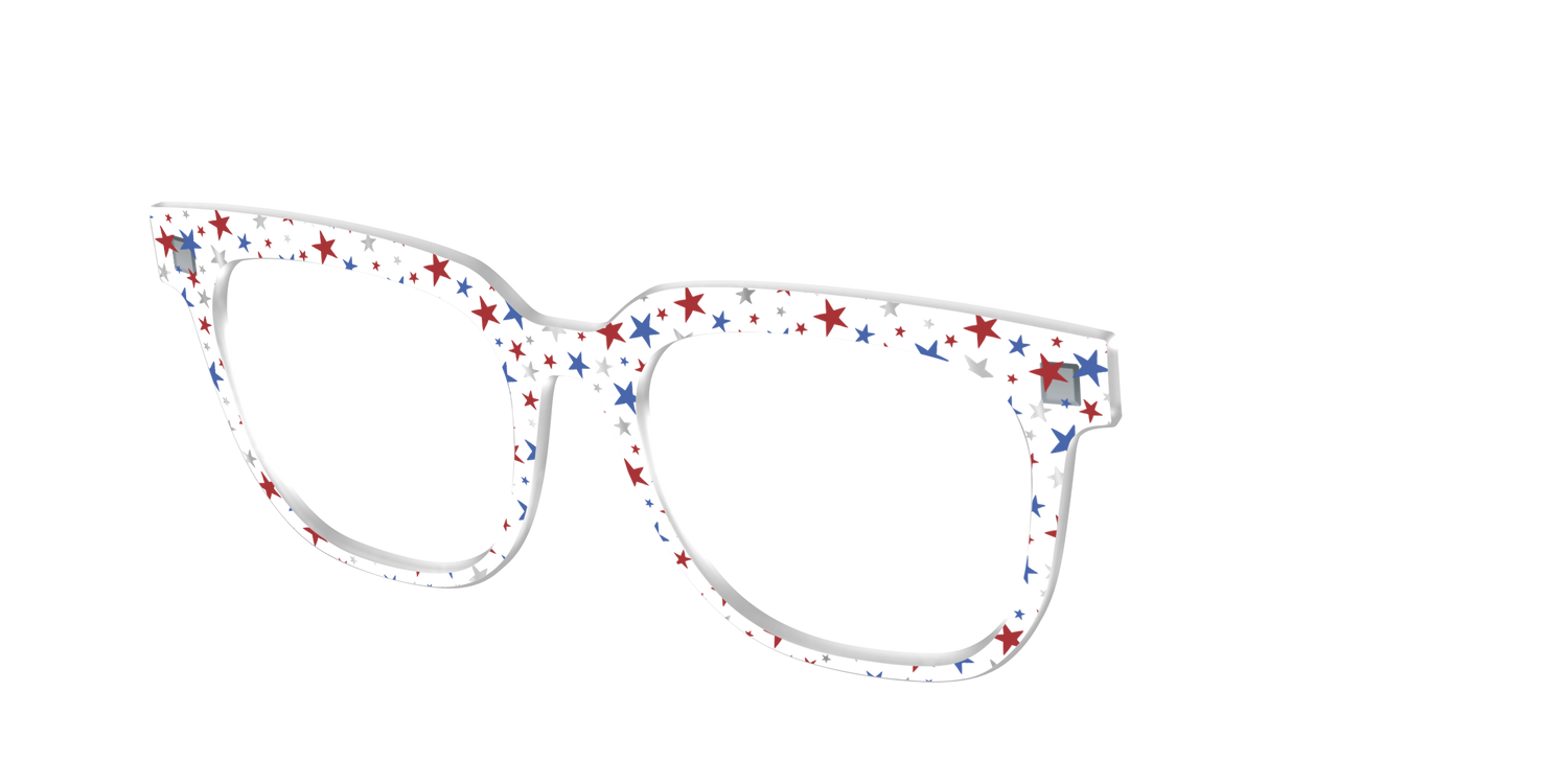The Multi Stars Crystal with Silver Foil - Angle Top Image - Pair Eyewear