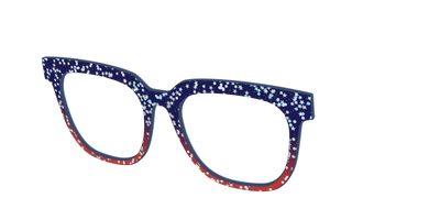 The Navy to Scarlet Gradient with Star Glitter - Angle Top Thumbnail - Pair Eyewear