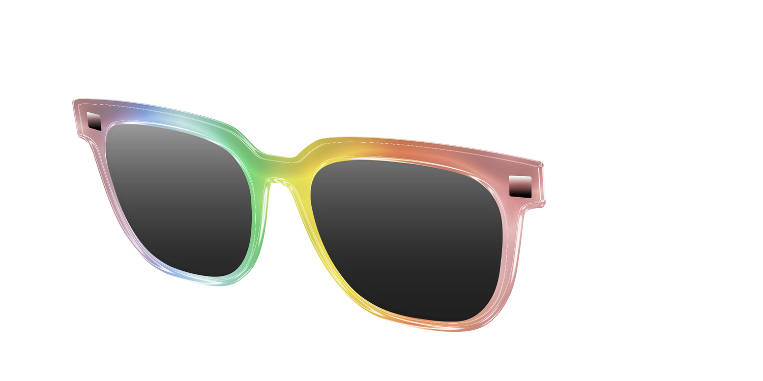 The Polarized Rainbow Gradient Sun Top - Angle Top Image - Pair Eyewear