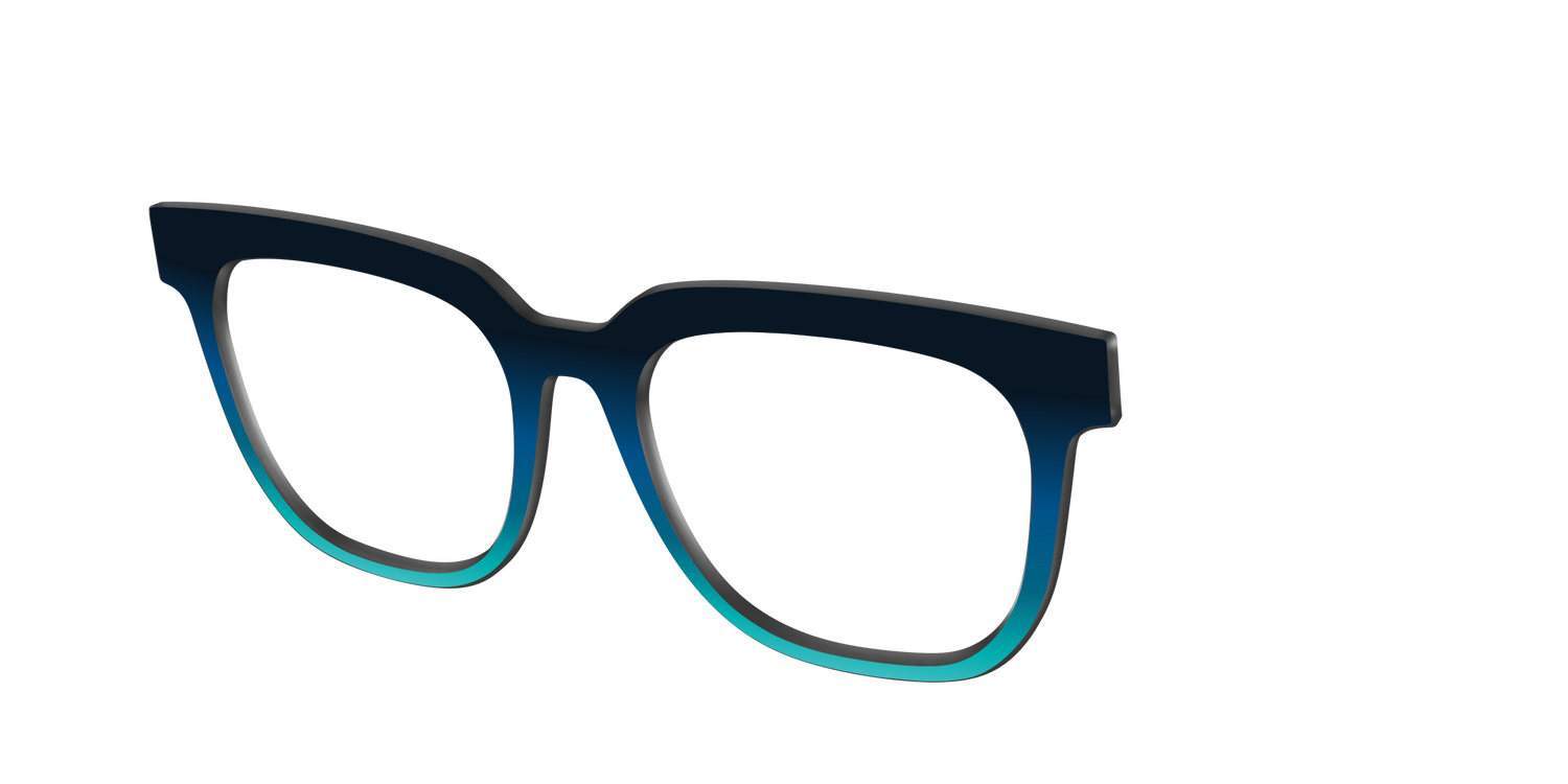 The Royal Blue to Seafoam Gradient - Angle Top Image - Pair Eyewear