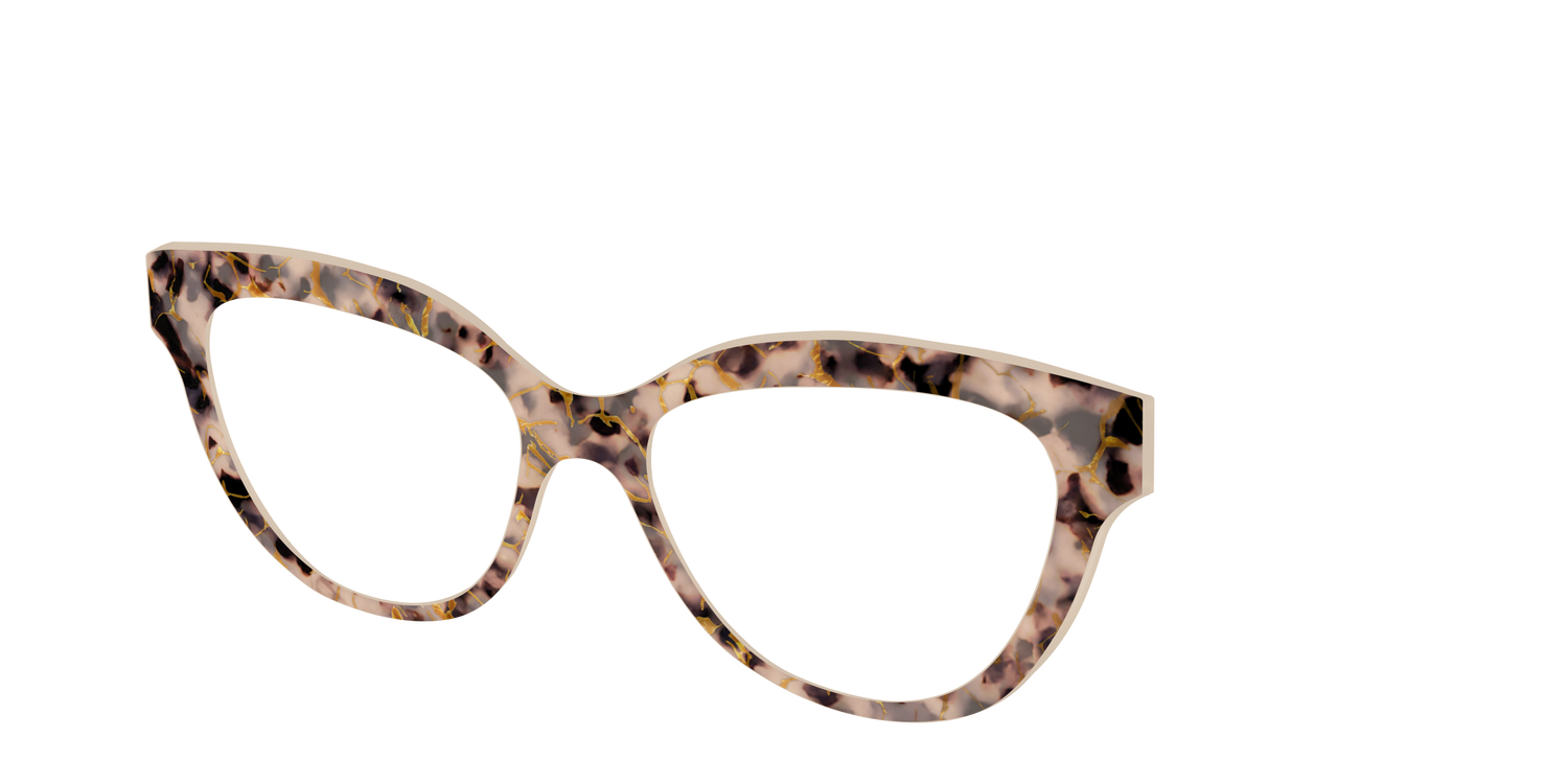 The Almond Tortoise with Gold Streaks - Angle Top Image - Pair Eyewear