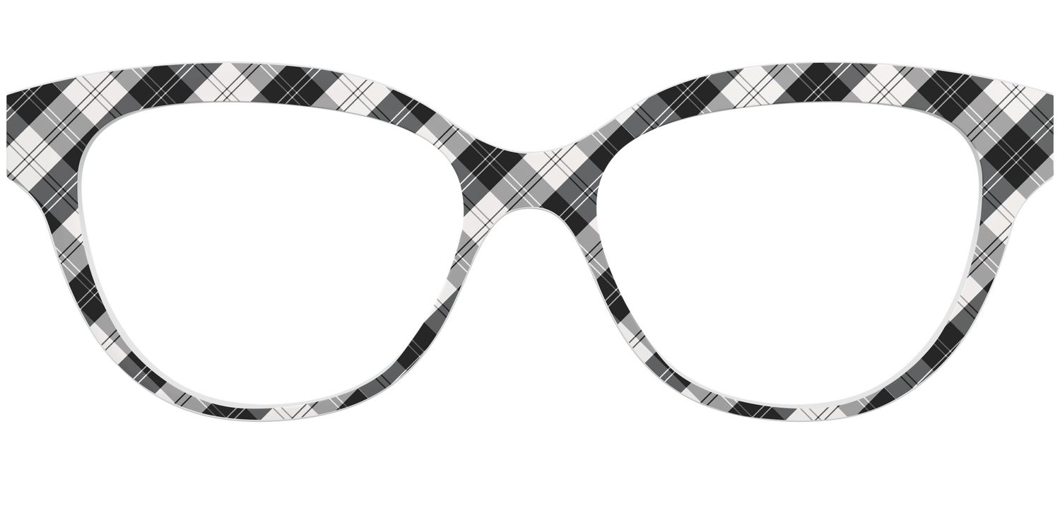 The B&W Plaid - Front Top Image - Pair Eyewear